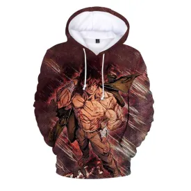 Baki The Grappler Anime Print Hoodies Pullover Oversized Hooded Sweatshirt Casual Clothes