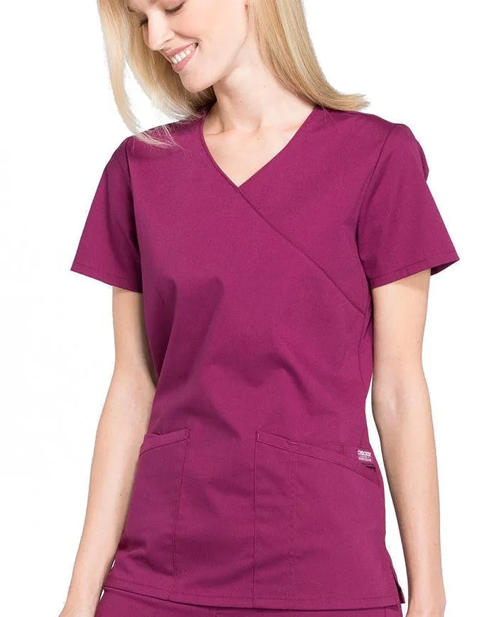 Cherokee Workwear Professionals Women's Mock Wrap Top