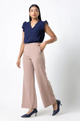 Envogue Women's Wide Legg Plain Office Pant