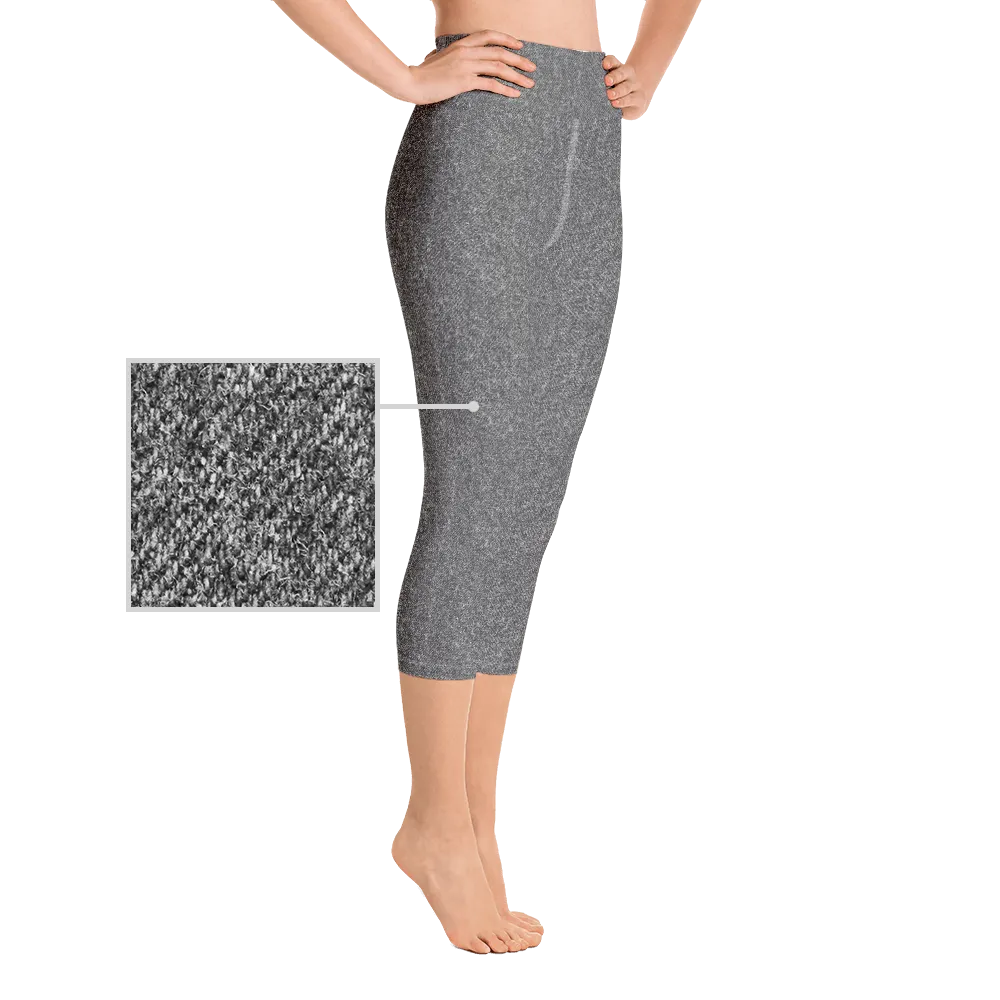 Grey Denim Jean 243 Capri Yoga Pants