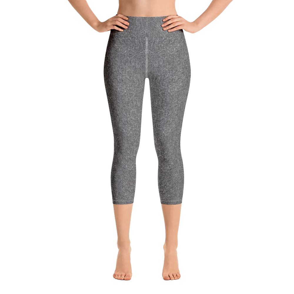 Grey Denim Jean 243 Capri Yoga Pants