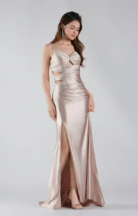 Sweetheart Neck Waist Cutout Pleated Fishtail Dresses