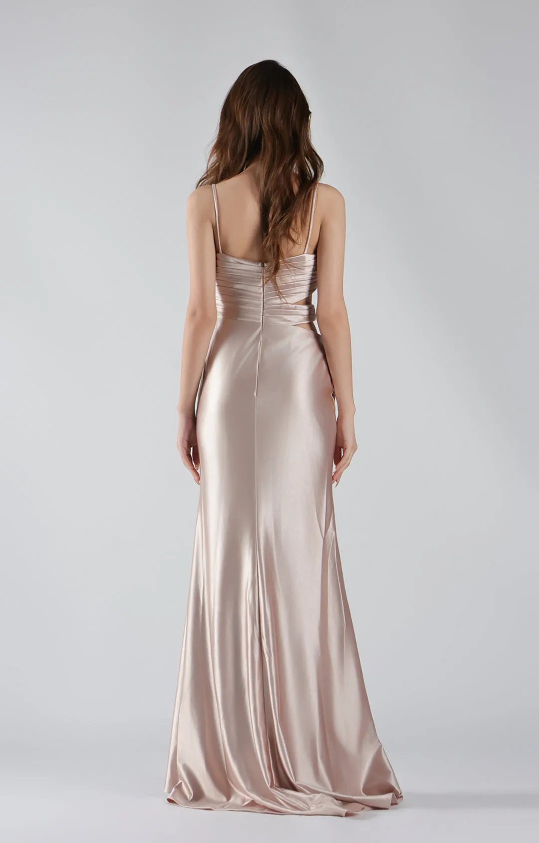 Sweetheart Neck Waist Cutout Pleated Fishtail Dresses