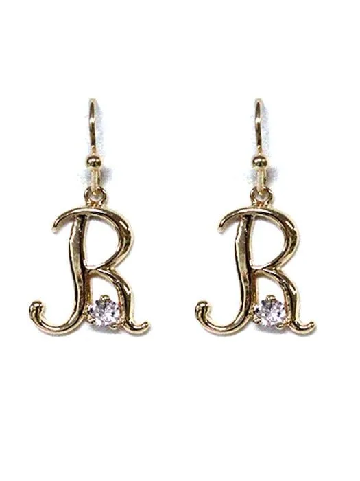 TE9517 Assorted 16 Piece Cursive Initial Dangle Earring Pack