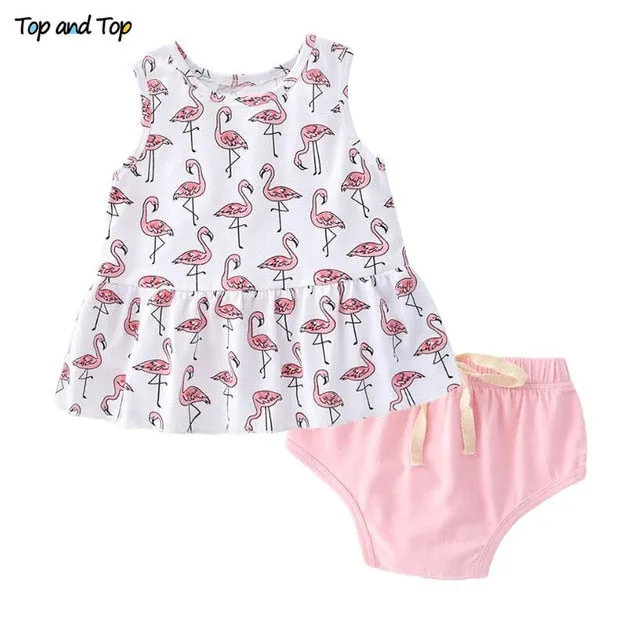 Top and Top Fashion Cute Toddler Girls Clothing Set Short Sleeve T-shirt Trousers Headband Baby Girl Summer Clothes