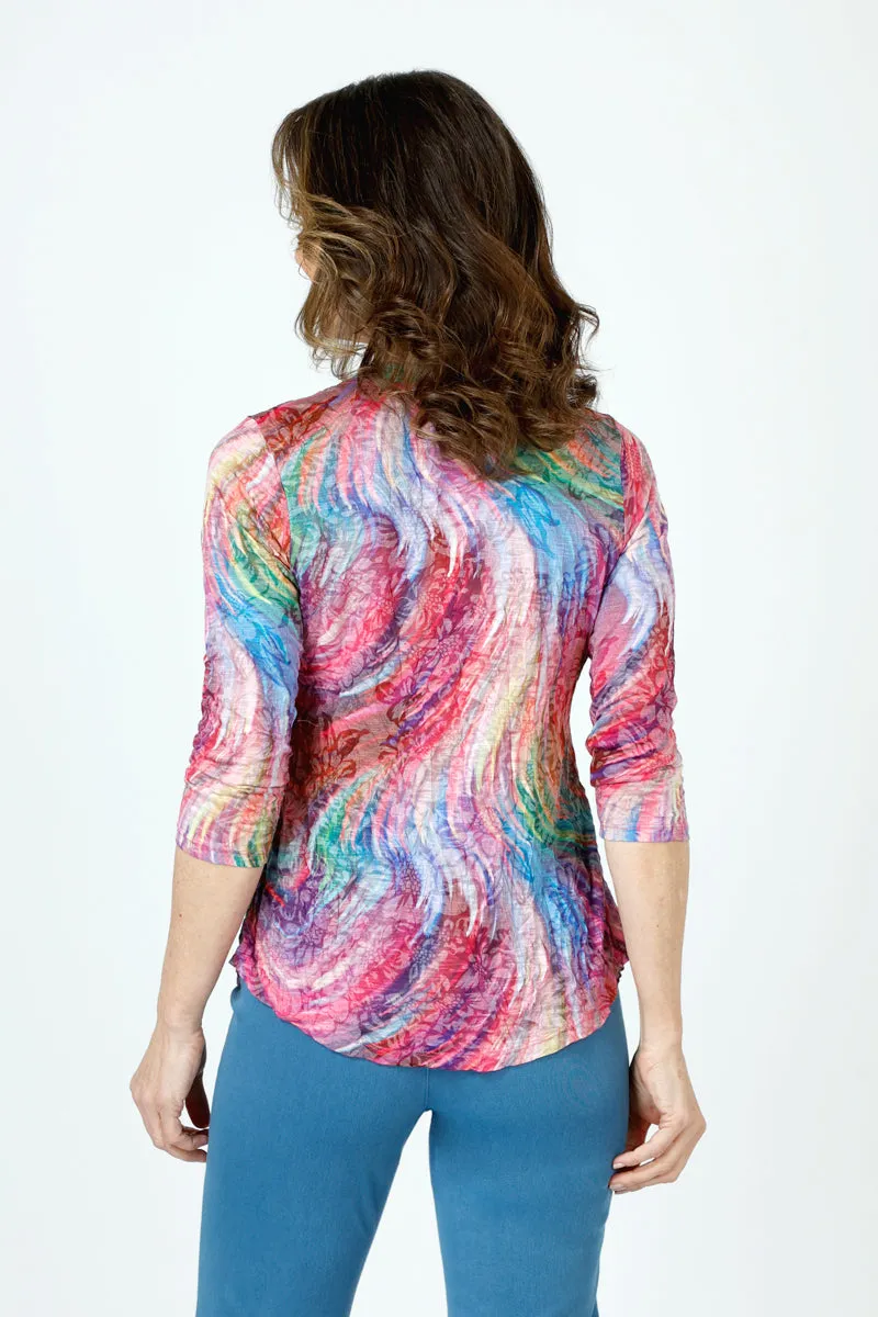 Top Ligne Rainbow Swirls Crew Top